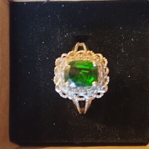 Sterling Silver Emerald color stone ring